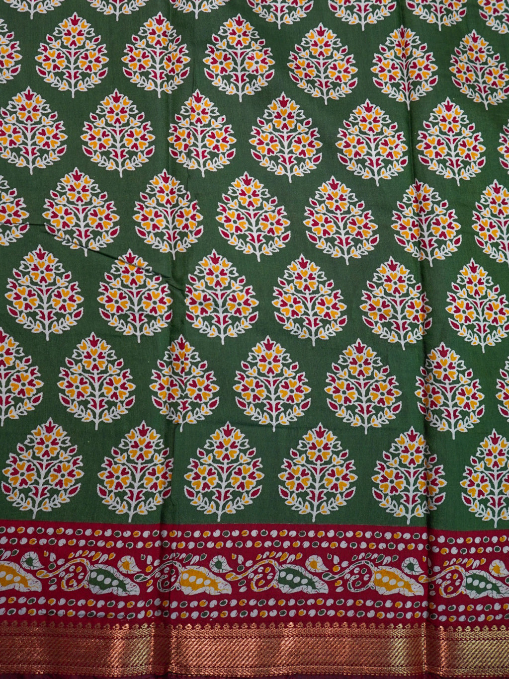 Deep Green Pochampally Patola Saree