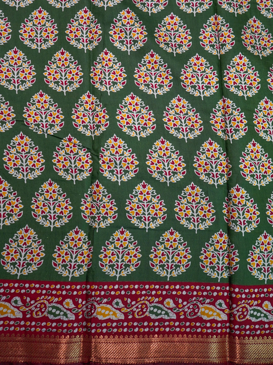 Deep Green Pochampally Patola Saree