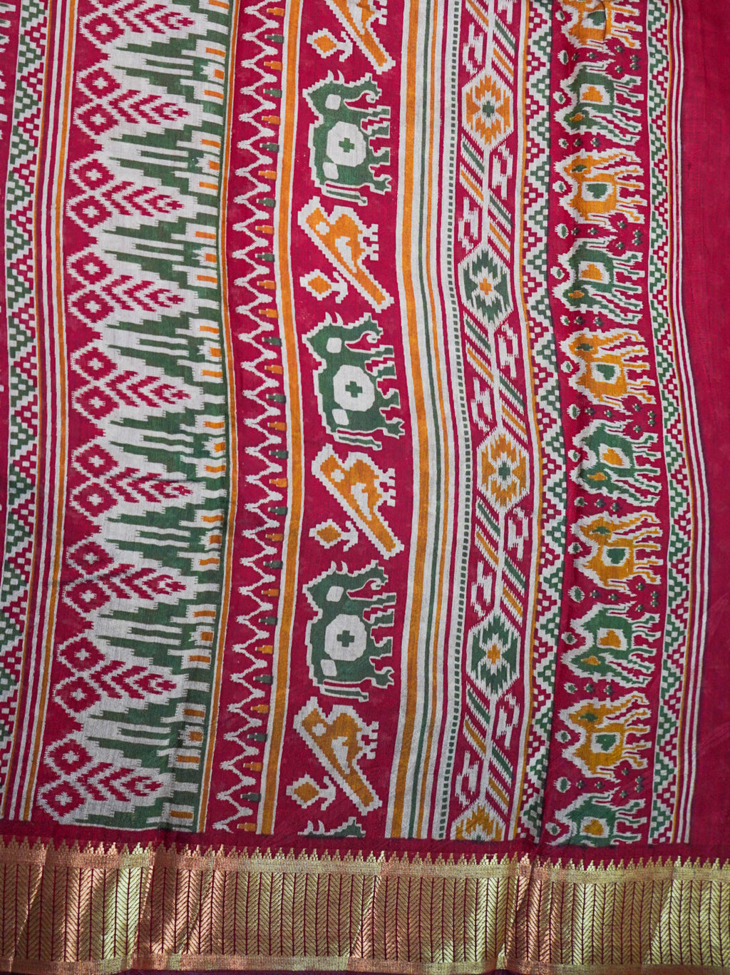 Off White Pochampally Patola Saree