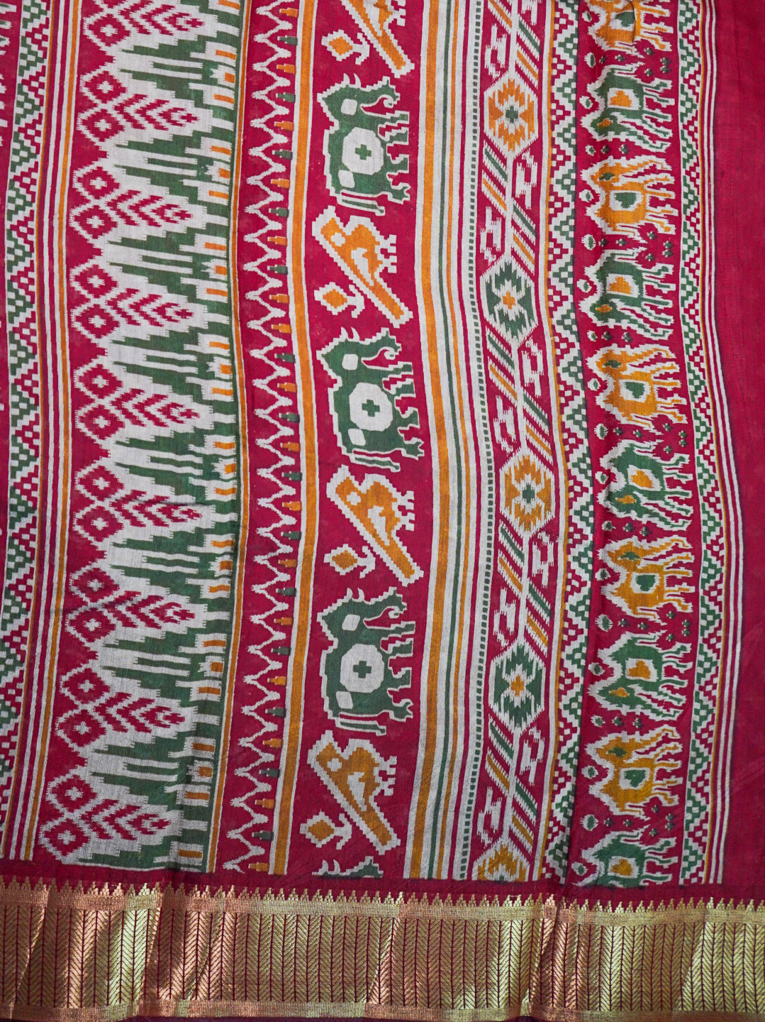 Off White Pochampally Patola Saree
