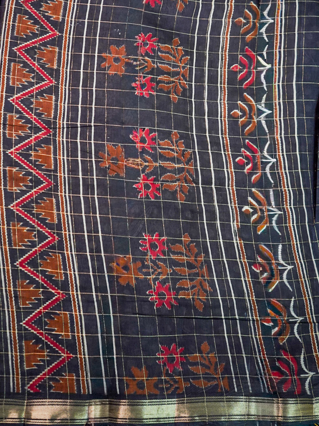 Deep Red Pochampally Patola Saree