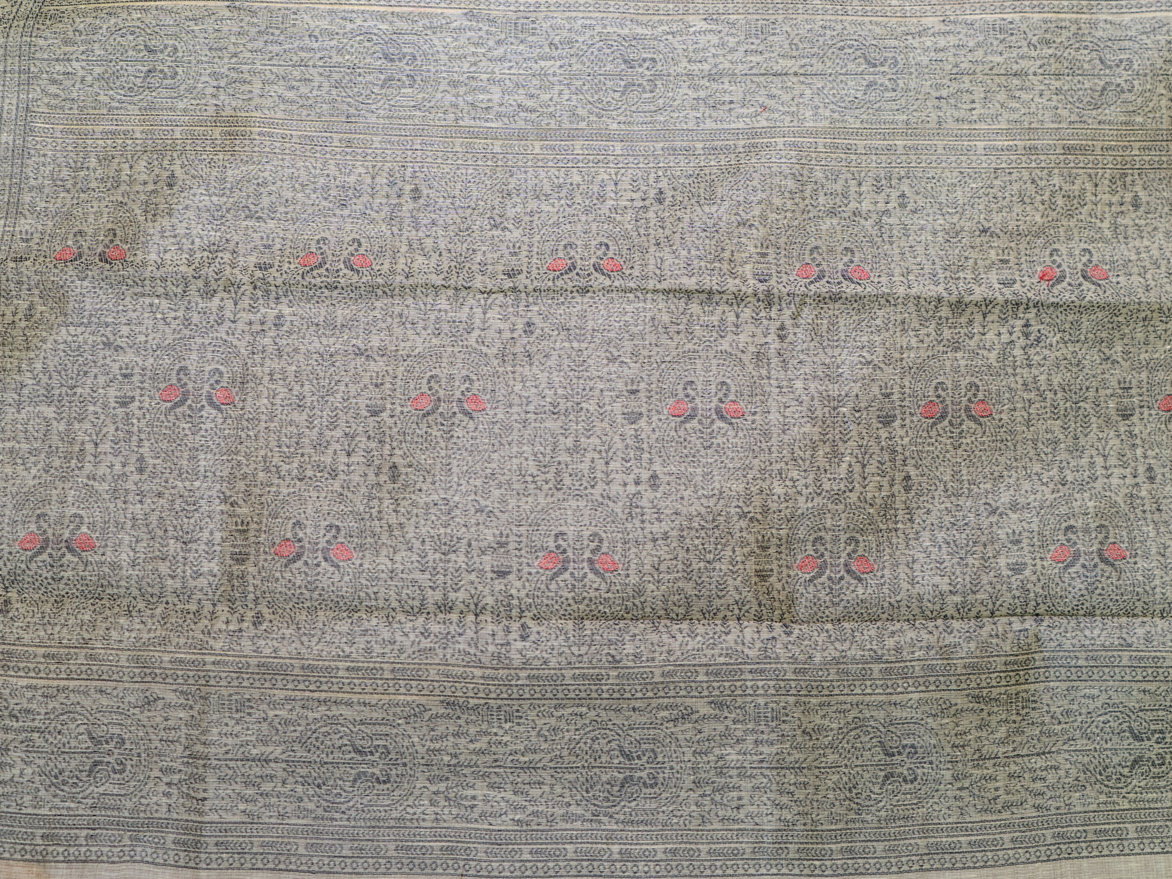 Yellow Pochampally Buti Silk Saree