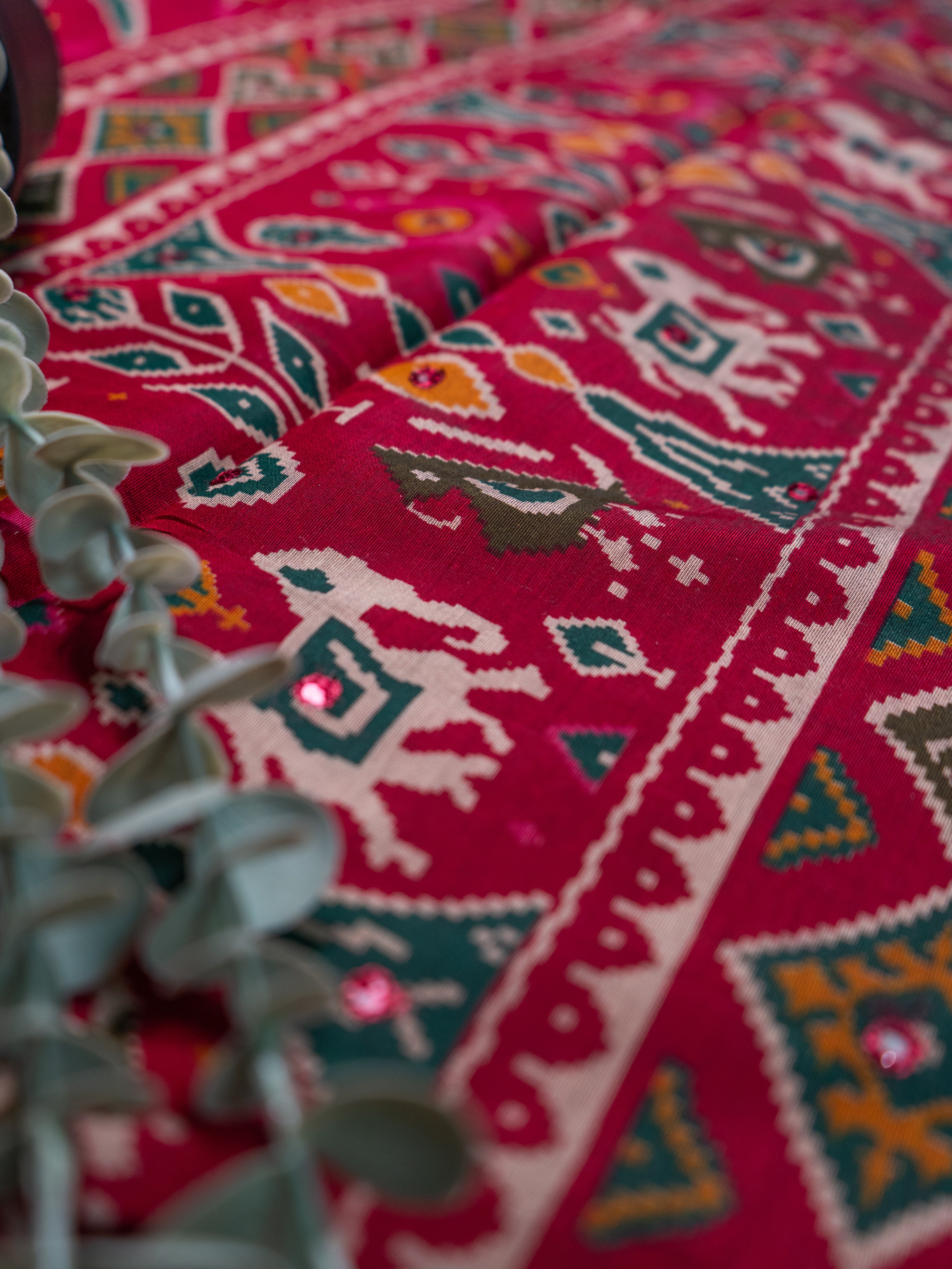 Pochampally Kalamkari Zari Silk Saree