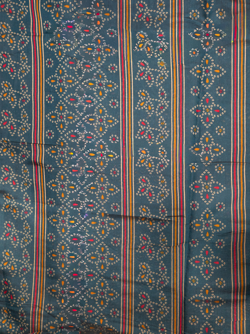 Deep Blue Bandhej Silk Saree