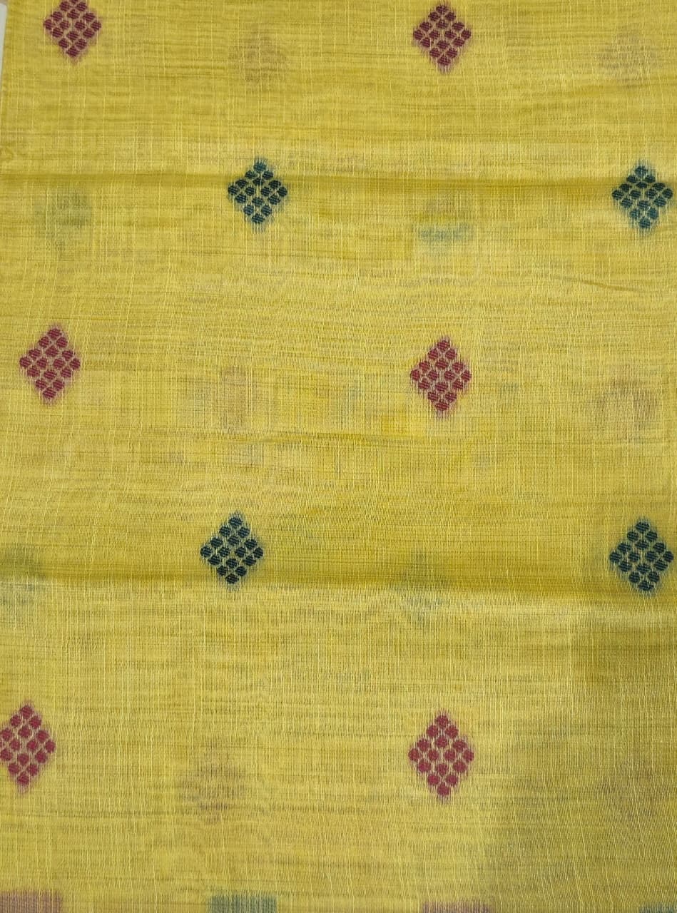 Mustard Kalamkari Temple Silk Saree