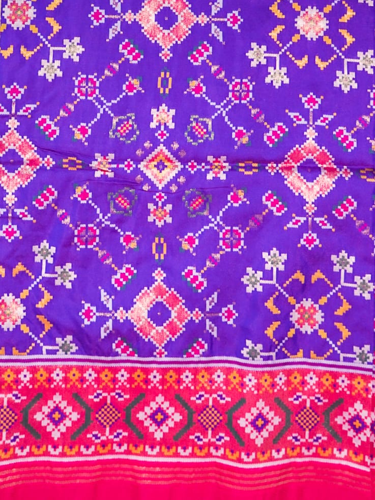 Purple Pochampally Patola Silk Saree