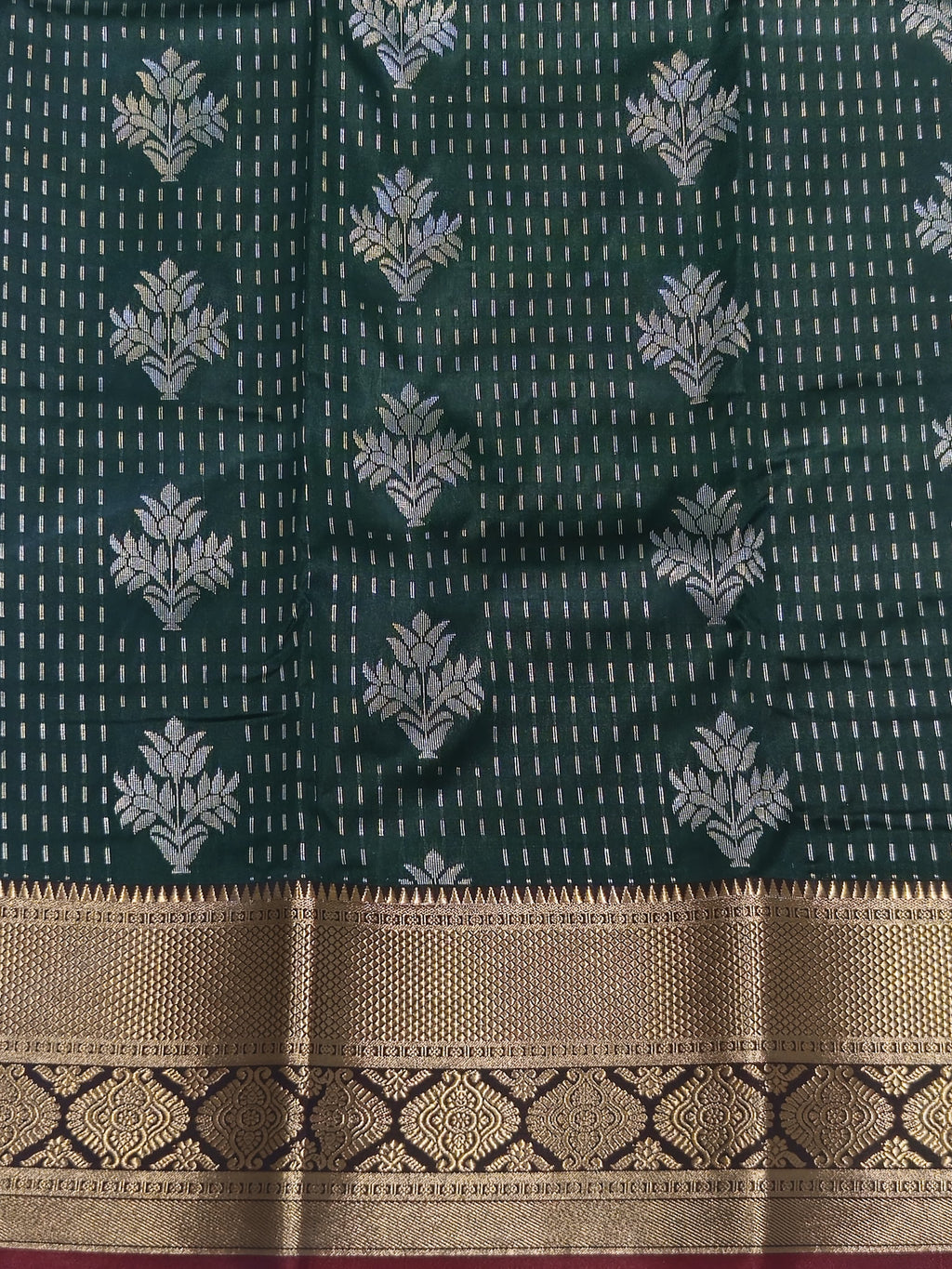 Dark Green Kanchivaram Silk Saree