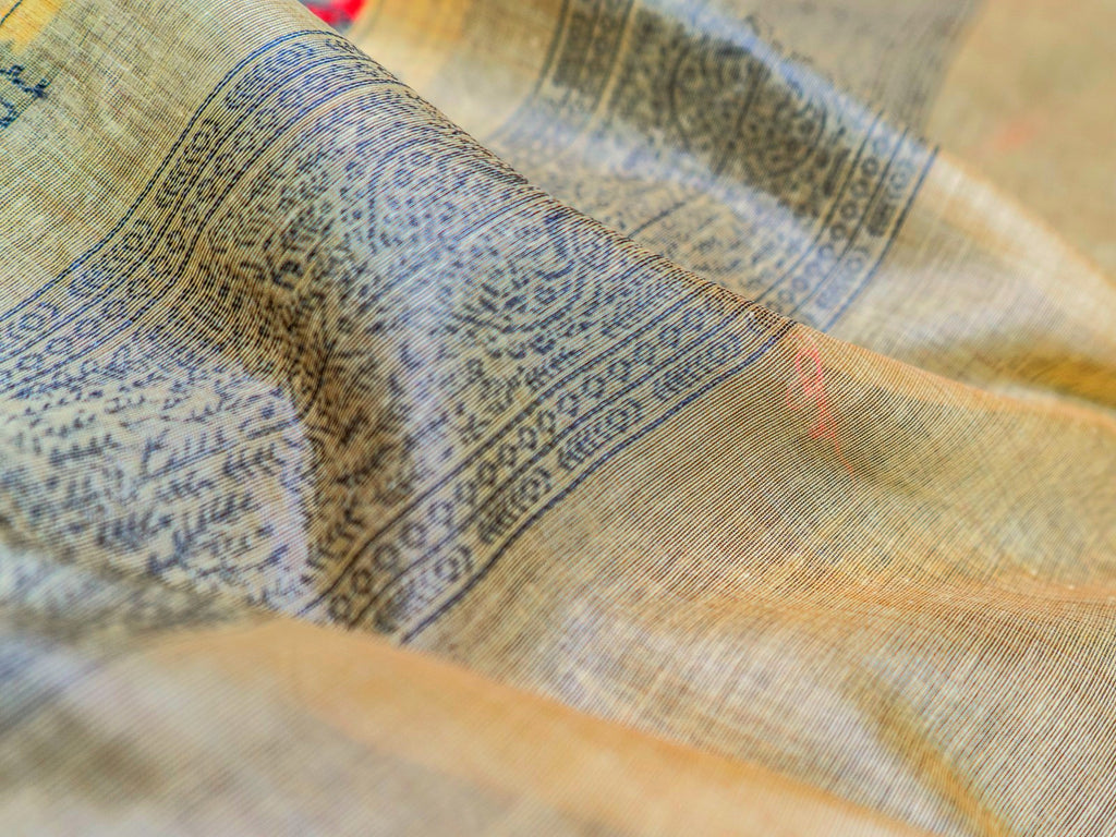 Yellow Pochampally Buti Silk Saree
