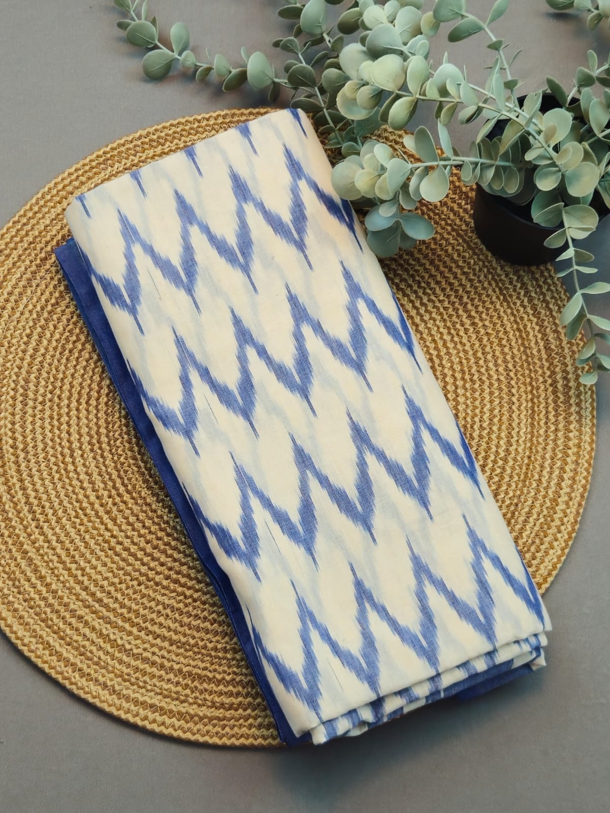 Blue Pochampally Ikat Cotton Saree