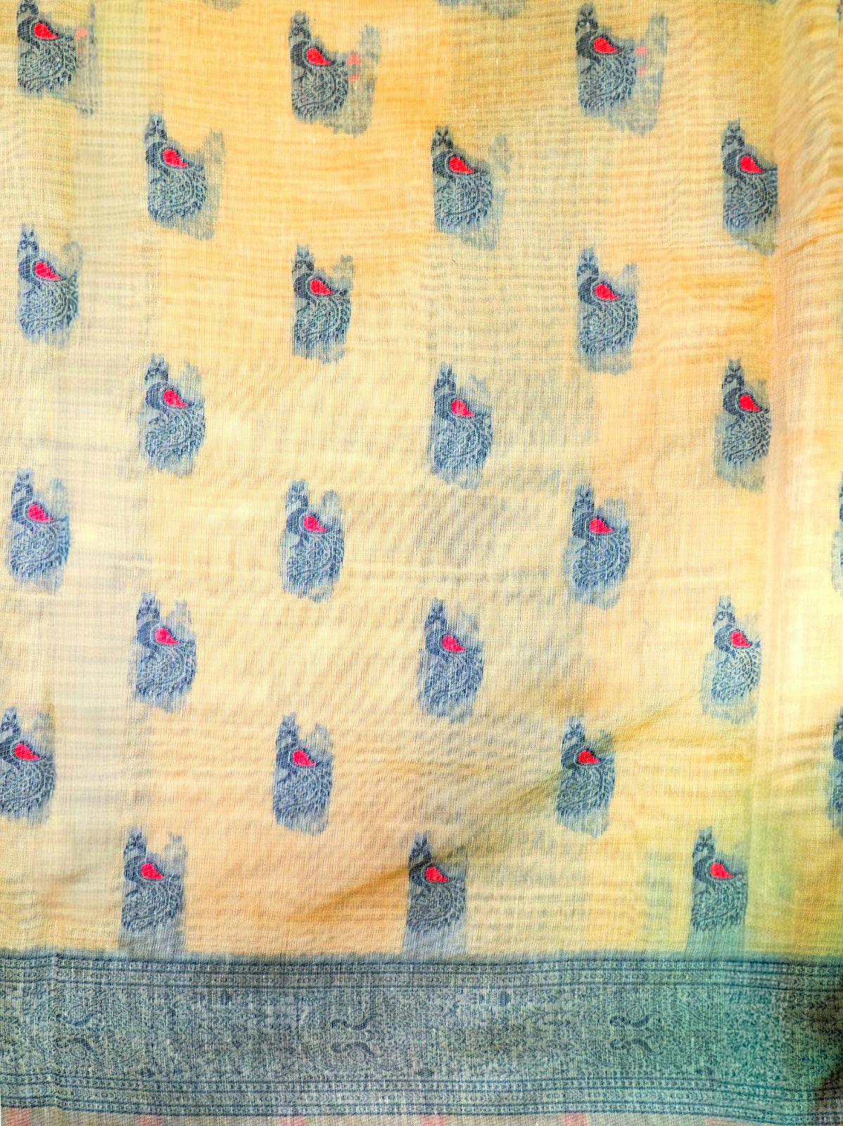 Yellow Pochampally Buti Silk Saree